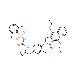 CCOc1c2c(c(OCC)c3ccccc13)C(=O)N(c1ccc(CC3(NC(=O)NS(=O)(=O)c4c(C)cccc4C)CC3)cc1C)C2 ZINC000072122109