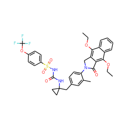 CCOc1c2c(c(OCC)c3ccccc13)C(=O)N(c1ccc(CC3(NC(=O)NS(=O)(=O)c4ccc(OC(F)(F)F)cc4)CC3)cc1C)C2 ZINC000072121208