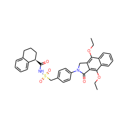 CCOc1c2c(c(OCC)c3ccccc13)C(=O)N(c1ccc(CS(=O)(=O)NC(=O)[C@@H]3CCCc4ccccc43)cc1)C2 ZINC000029126735