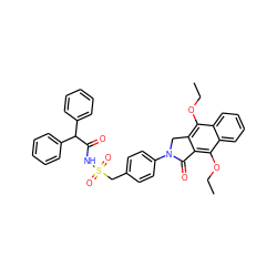 CCOc1c2c(c(OCC)c3ccccc13)C(=O)N(c1ccc(CS(=O)(=O)NC(=O)C(c3ccccc3)c3ccccc3)cc1)C2 ZINC000029126691