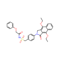 CCOc1c2c(c(OCC)c3ccccc13)C(=O)N(c1ccc(CS(=O)(=O)NC(=O)COc3ccccc3)cc1)C2 ZINC000029126101