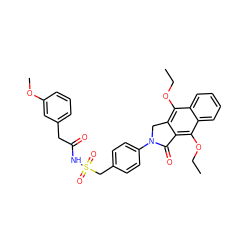 CCOc1c2c(c(OCC)c3ccccc13)C(=O)N(c1ccc(CS(=O)(=O)NC(=O)Cc3cccc(OC)c3)cc1)C2 ZINC000029126690