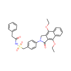 CCOc1c2c(c(OCC)c3ccccc13)C(=O)N(c1ccc(CS(=O)(=O)NC(=O)Cc3ccccc3)cc1)C2 ZINC000029126140