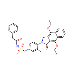 CCOc1c2c(c(OCC)c3ccccc13)C(=O)N(c1ccc(CS(=O)(=O)NC(=O)Cc3ccccc3)cc1C)C2 ZINC000029125654