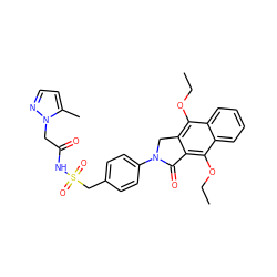 CCOc1c2c(c(OCC)c3ccccc13)C(=O)N(c1ccc(CS(=O)(=O)NC(=O)Cn3nccc3C)cc1)C2 ZINC000029126102