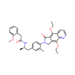 CCOc1c2c(c(OCC)c3ncccc13)CN(c1ccc(C[C@@H](C)NC(=O)Cc3ccccc3OC)cc1C)C2=O ZINC000066080247