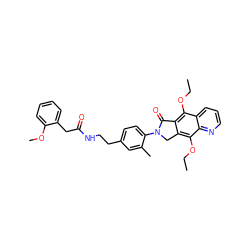 CCOc1c2c(c(OCC)c3ncccc13)CN(c1ccc(CCNC(=O)Cc3ccccc3OC)cc1C)C2=O ZINC000066099083