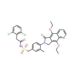 CCOc1c2c(c(OCC)c3ncccc13)CN(c1ccc(CS(=O)(=O)NC(=O)Cc3c(Cl)cccc3Cl)cc1C)C2=O ZINC000029125996