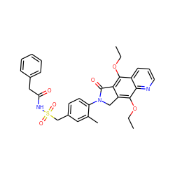 CCOc1c2c(c(OCC)c3ncccc13)CN(c1ccc(CS(=O)(=O)NC(=O)Cc3ccccc3)cc1C)C2=O ZINC000029125525