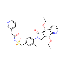 CCOc1c2c(c(OCC)c3ncccc13)CN(c1ccc(CS(=O)(=O)NC(=O)Cc3cccnc3)cc1C)C2=O ZINC000029126047