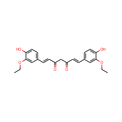 CCOc1cc(/C=C/C(=O)CC(=O)/C=C/c2ccc(O)c(OCC)c2)ccc1O ZINC000103279012