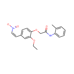 CCOc1cc(/C=C\[N+](=O)[O-])ccc1OCC(=O)Nc1ccccc1C ZINC000004545126