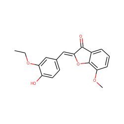 CCOc1cc(/C=C2\Oc3c(OC)cccc3C2=O)ccc1O ZINC001772617672