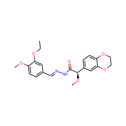 CCOc1cc(/C=N/NC(=O)[C@H](OC)c2ccc3c(c2)OCCO3)ccc1OC ZINC000084723831