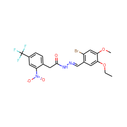 CCOc1cc(/C=N/NC(=O)Cc2ccc(C(F)(F)F)cc2[N+](=O)[O-])c(Br)cc1OC ZINC000006600319