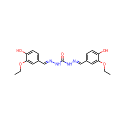 CCOc1cc(/C=N/NC(=O)N/N=C/c2ccc(O)c(OCC)c2)ccc1O ZINC000000711470