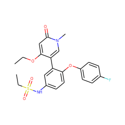 CCOc1cc(=O)n(C)cc1-c1cc(NS(=O)(=O)CC)ccc1Oc1ccc(F)cc1 ZINC000207105934