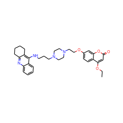 CCOc1cc(=O)oc2cc(OCCN3CCN(CCCNc4c5c(nc6ccccc46)CCCC5)CC3)ccc12 ZINC000299858010