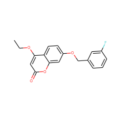 CCOc1cc(=O)oc2cc(OCc3cccc(F)c3)ccc12 ZINC000103242506