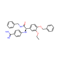 CCOc1cc([C@@H](Nc2ccc(C(=N)N)cc2)C(=O)NCc2ccccc2)ccc1OCc1ccccc1 ZINC000014953391