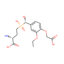 CCOc1cc([C@@H](O)[P@](=O)(O)CC[C@@H](N)C(=O)O)ccc1OCC(=O)O ZINC000149077352