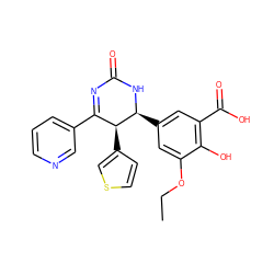 CCOc1cc([C@@H]2NC(=O)N=C(c3cccnc3)[C@@H]2c2ccsc2)cc(C(=O)O)c1O ZINC000169702732