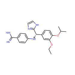 CCOc1cc([C@H](Nc2ccc(C(=N)N)cc2)c2ncc[nH]2)ccc1OC(C)C ZINC000137976678