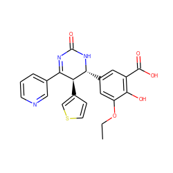 CCOc1cc([C@H]2NC(=O)N=C(c3cccnc3)[C@@H]2c2ccsc2)cc(C(=O)O)c1O ZINC000169702730