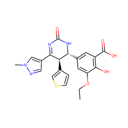 CCOc1cc([C@H]2NC(=O)N=C(c3cnn(C)c3)[C@@H]2c2ccsc2)cc(C(=O)O)c1O ZINC000169702735