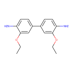 CCOc1cc(-c2ccc(N)c(OCC)c2)ccc1N ZINC000000615882