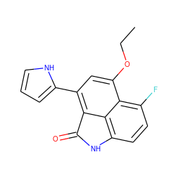 CCOc1cc(-c2ccc[nH]2)c2c3c(ccc(F)c13)NC2=O ZINC000013535949