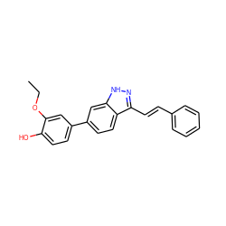 CCOc1cc(-c2ccc3c(/C=C/c4ccccc4)n[nH]c3c2)ccc1O ZINC000167020388