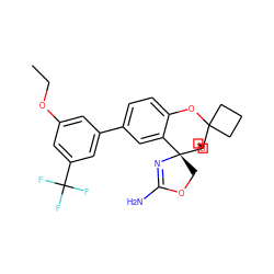 CCOc1cc(-c2ccc3c(c2)[C@]2(COC(N)=N2)C2(COC2)C2(CCC2)O3)cc(C(F)(F)F)c1 ZINC000149404613