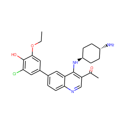 CCOc1cc(-c2ccc3ncc(C(C)=O)c(N[C@H]4CC[C@H](N)CC4)c3c2)cc(Cl)c1O ZINC000473215526