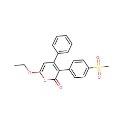 CCOc1cc(-c2ccccc2)c(-c2ccc(S(C)(=O)=O)cc2)c(=O)o1 ZINC000013528590