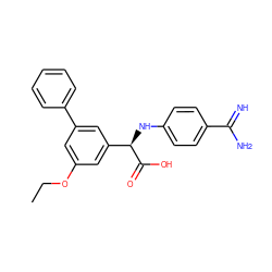 CCOc1cc(-c2ccccc2)cc([C@@H](Nc2ccc(C(=N)N)cc2)C(=O)O)c1 ZINC000014953346