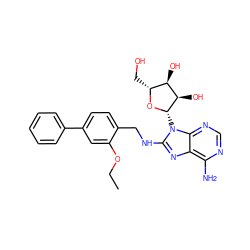 CCOc1cc(-c2ccccc2)ccc1CNc1nc2c(N)ncnc2n1[C@@H]1O[C@H](CO)[C@@H](O)[C@H]1O ZINC000144526908