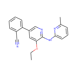 CCOc1cc(-c2ccccc2C#N)cnc1Nc1cccc(C)n1 ZINC000028528160