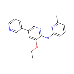 CCOc1cc(-c2cccnc2)cnc1Nc1cccc(C)n1 ZINC000028527468