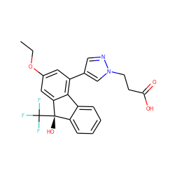 CCOc1cc(-c2cnn(CCC(=O)O)c2)c2c(c1)[C@@](O)(C(F)(F)F)c1ccccc1-2 ZINC000144900459