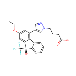 CCOc1cc(-c2cnn(CCCC(=O)O)c2)c2c(c1)[C@@](O)(C(F)(F)F)c1ccccc1-2 ZINC000144899224