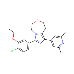 CCOc1cc(-c2nc(-c3cc(C)nc(C)c3)c3n2CCOCC3)ccc1Cl ZINC000222997555