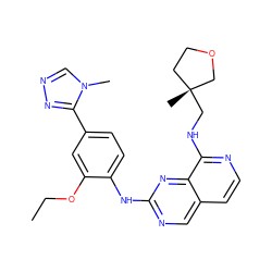 CCOc1cc(-c2nncn2C)ccc1Nc1ncc2ccnc(NC[C@]3(C)CCOC3)c2n1 ZINC000207618122