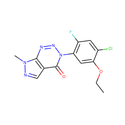 CCOc1cc(-n2nnc3c(cnn3C)c2=O)c(F)cc1Cl ZINC000103287033