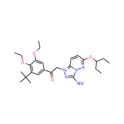 CCOc1cc(C(=O)C[n+]2nc(N)n3nc(OC(CC)CC)ccc32)cc(C(C)(C)C)c1OCC ZINC000115448068