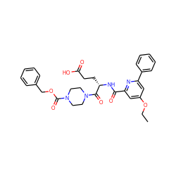 CCOc1cc(C(=O)N[C@@H](CCC(=O)O)C(=O)N2CCN(C(=O)OCc3ccccc3)CC2)nc(-c2ccccc2)c1 ZINC000049756395