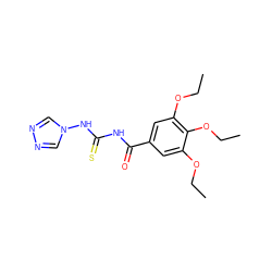 CCOc1cc(C(=O)NC(=S)Nn2cnnc2)cc(OCC)c1OCC ZINC000005560695