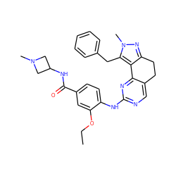 CCOc1cc(C(=O)NC2CN(C)C2)ccc1Nc1ncc2c(n1)-c1c(nn(C)c1Cc1ccccc1)CC2 ZINC000141179295