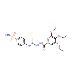 CCOc1cc(C(=O)NNC(=S)Nc2ccc(S(N)(=O)=O)cc2)cc(OCC)c1OCC ZINC000008432774