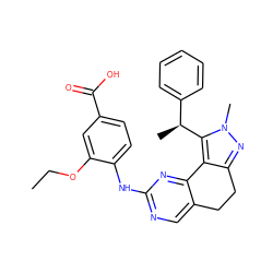 CCOc1cc(C(=O)O)ccc1Nc1ncc2c(n1)-c1c(nn(C)c1[C@@H](C)c1ccccc1)CC2 ZINC000169702360